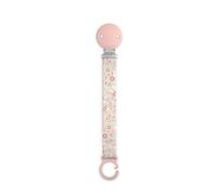 Suavinex, Portaciuccio in tessuto per neonati, Nastro con disegno double-face, Catenella per ciuccio, Clip con fermaglio, per ciucci con anello. +0 mesi, adatto ai neonati, Wonder Fiori Rosa