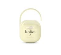 Suavinex, Portaciuccio Neonato, per 2 Ciucci, Custodia Resistente e Facile da Pulire, Manico Flessibile da Appendere alla Borsa, Passeggino o alla Culla, Chiusura di Sicurezza, +0 Mesi, Birdies Beige