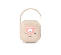 Suavinex, Portaciuccio Neonato, per 2 Ciucci, Custodia Resistente e Facile da Pulire, con Manico Flessibile da Appendere alla Borsa, Passeggino o Culla, Chiusura di Sicurezza, +0 Mesi, Wild&Free Rosa