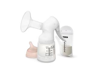Suavinex, Set estrattore manuale di latte Materiale. Include: Biberon Anticolico Zero da 120 ml con tettarella di lusso adattabile + 3 sacchetti per la chiusura Zip + borsa trasporto