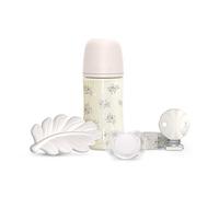 Suavinex, Set regalo cestino per bambini +0 mesi e neonati. Ciuccio 0/6 mesi con tettarella SX Pro + ciuccio in tessuto + biberon anticolico con tettarella SX Pro flusso medio (M) 270 ml +