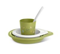 SUAVINEX Set svezzamento Bambino - Piatto piano + scodella + tazza + cucchiaio - Pistacchio
