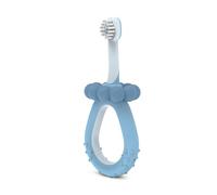 Suavinex, Spazzolino da denti per bambini da 0 a 2 anni, setole super morbide, ideale per gengive sensibili, manico ergonomico, testurizzato e antiscivolo, tappo di sicurezza, pulisci lingua, blu