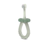 Suavinex, Spazzolino da denti per bambini da 0 a 2 anni, setole super morbide, ideale per gengive sensibili, manico ergonomico, testurizzato e antiscivolo, tappo di sicurezza, pulisci lingua, verde