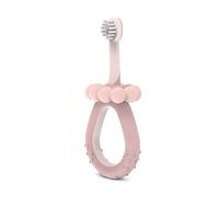 Suavinex, Spazzolino da denti per bambini da 0 a 2 anni, setole super morbide, ideale per gengive sensibili, manico ergonomico, testurizzato e antiscivolo, tappo di sicurezza, pulisci lingua, rosa