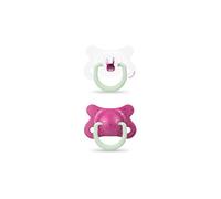 Suavinex Succhietto Night&Day in Silicone, da 2 a 4 Mesi, Coniglio Rosa - 2 Pezzi, Coniglio Rosa - 140 g