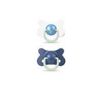 Suavinex Succhietto Night&Day in Silicone, da 4 a 18 Mesi, Balena Azzurra- 2 Pezzi, Balena Azzurro - 140 g