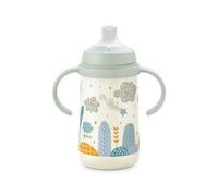 Suavinex, Tazza Apprendimento con Beccuccio e Manici in Silicone, Biberon con Manici, con Sistema Anticoliche, Coperchio Protettivo, Bicchiere Antigoccia, 270 ml, per Bambini dai 6 Mesi in Su, Azzurro