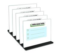 suaywo 5 Pezzi A5 Espositore da Tavolo a Forma di T Doppio Espositore da Tavolo Orizzontale A5 Orizzontale Acrilico Porta-avvisi da Tavolo con Base per Menù, Carta, Schede Informative, Ufficio e Altro