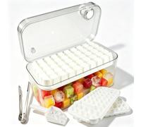 Suaywo Set di stampi per cubetti di ghiaccio con coperchio e contenitore, stampo per ghiaccio per bevande, facile pressione per staccare i cubetti di ghiaccio, perfetto per raffreddare caffè, cocktail