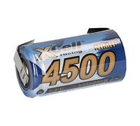 SUB-C - Cella a batteria 4500 mAh, 1,2 V, NIMH ad alte prestazioni, con bandiera a U, batteria Sub C, modello BAU Racing Pack RC Racingpack - durevole