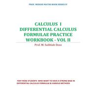 Subbiahdoss M Differential calculus formulae practice workbook: Calc (Tascabile)