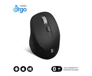 Subblim Comfort Ergo Dual Mouse Wireless - Bluetooth USB 2.4GHz 2400dpi - 5 Pulsanti - Uso per Destrimani - Nero