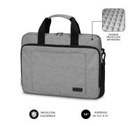 Subblim Maletin para Portatiles de hasta 14 Pulgadas - Proteccion Air Padding - Resistente Poliester Oxford - Repelente de Liquidos - Color Gris