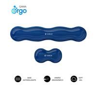 Subblim Pack Ergo Crystal Flex Poggiapolsi per tastiera e mouse - Gel di raffreddamento autoregolante - Design ergonomico a onda - Base antiscivolo - Blu