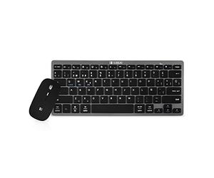 SUBBLIM Pack Tastiera e Mouse Bluetooth, Combo Multidispositivo Dyamic Compact, PC, Portatile, Tastiera Spagnola, Mouse 1600 dpi, con 4 Pulsanti, Ambidestro, Grigio