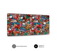 Subblim Alfombrilla de Raton Graffiti - Tamaño 900x400mm - Caucho Antideslizante - Bordes Cosidos - Alta Elasticidad - Tecnolo