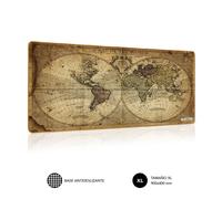 Subblim Alfombrilla de Escritorio Mapa Del Mundo Vintage - Tamaño 900x400x3mm - Espacio para Raton y Teclado - Resistente al A