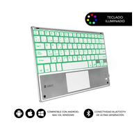 Tastiera Bluetooth Subblim Smart retroilluminata con touchpad argento