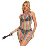 Subblime 952341 - Abito rainbow a rete con allacciatura al collo - S-L
