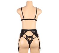 Subblime set tre pezzi reggiseno + reggicalze + perizoma s/m