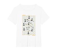 Subbuteo The Play with Yellow Logo Maglietta, Donna Plus-Size, Bianco, 6X