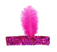 Suberde Fascia per capelli da donna con piume anni '20, Rosa, 1 count (Pack of 1)