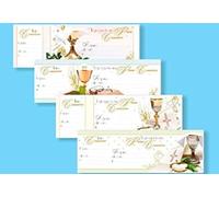 Subito disponibile 1 PEZZO Blocchetto Carnet da 15 INVITI PRIMA COMUNIONE 1 a scelta