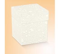 Subito disponibile 10 PEZZI HARMONY BIANCO Scatola bomboniera 16.5x16.5x14 cm pieghevole co