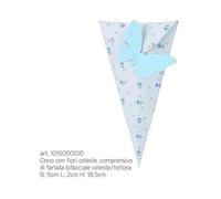 Subito disponibile 20 Pezzi Cono portaconfetti con Fiori celete e Farfalla Bicolore