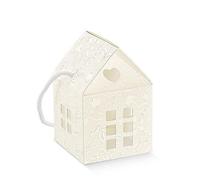 Subito disponibile 20 Pezzi Harmony Bianco Casa Casetta portaconfetti 8X8X8 cm Scatola Bomb