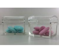 Subito disponibile 25 Pezzi Scatola PLEXIGLASS Scrigno bomboniera Matrimonio Porta Confetti