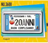Subito disponibile Biglietto Auguri compleanno 20 ANNI una targa per i tuoi anni