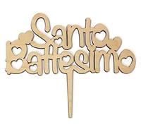 CAKE TOPPER SANTO BATTESIMO IN LEGNO ETM-P0140-1