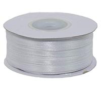 Subito Disponibile Nastro Decorativo in Raso Bianco, Larghezza 3 mm, Lunghezza 100 Metri, Tinta Unita, per Matrimoni e Confezionamento Regali, Colore Bianco