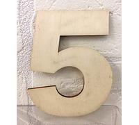 Subito disponibile Numero Cinque 5 in Legno Naturale da 12 cm