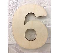 Subito disponibile Numero Sei 6 in Legno Naturale da 12 cm