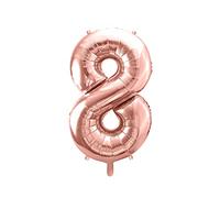 Subito disponibile Pallone Palloncino gigante in foil mylar 86 cm NUMERO 8 OTTO colore ROSA ANTICO