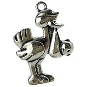 Subitodisponibile 12 PEZZI Ciondolo Cicogna nascita decorazione bomboniera