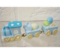 Subitodisponibile 12 Pezzi Trenino Piccolo in Resina Celeste bomboniera