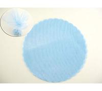 Subitodisponibile 50 PZ Velo Fata Celeste 23 cm Organza Smerlato Tondo Made in Italy