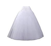 SuBleer A-Line Hoopless Sottogonna Crinolina 4 Strati Sottogonna Slip per Abito da Sposa Plus Size, Bianco-XL, Taglia unica-3XL