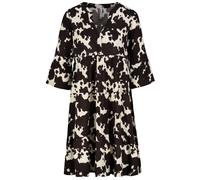 Sublevel Abito Donna con stampa foglie tropicali, scollo a V, maniche a sbuffo