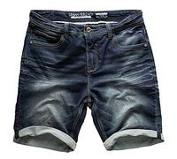 Sublevel Uomo Jeans da Jogging Pantaloncini Corti Bermuda Denim Sweatpants Cargo Jeans da Jogging Vintage Pantaloni Combat Used Look - Blu Scuro Denim 30, 38W