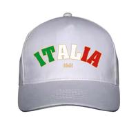 Sublima Cappello Baseball Italia 1861 - Berretto Unisex con Stampa Tricolore, Visiera Curva e Taglia Regolabile. Disponibile in Vari Colori. Stile Casual e Sportivo. (Bianco)