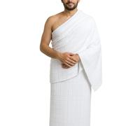 Sublime Offer Ihram Abbigliamento Ehram Set per Hajj e Umrah, 1200 g, 2 asciugamani bianchi da 110 x 220 cm, igienici, comodi e ad asciugatura rapida, bianco