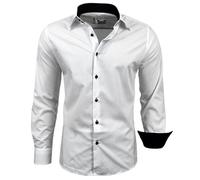Subliminal Mode Camicia a Maniche Lunghe da Uomo | vestibilità Classica | Comoda e Facile da Lavare | Ideale per L'Ufficio e Le Uscite Informali 444-5 | Bianco S