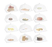 SUBLXPoten Copri Alimenti Copertura Picnic Food Covers for Outside Mesh: 3/6/12 Packs 17 inch Pop up Net for Fruit Collapsible Umbrella Food Tent(17 inch-12PCS)