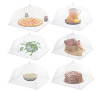 SUBLXPoten Copri Alimenti Copertura Picnic Food Covers for Outside Mesh: 3/6/12 Packs 17 inch Pop up Net for Fruit Collapsible Umbrella Food Tent(17 inch-6 PCS)