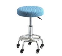 SUBLXPoten Coprisedia Da Bar Solid Color Round Chair Dining Stool Cover Elastic Cushion Washable Bar Seat Slipcover Thickened(Blue)